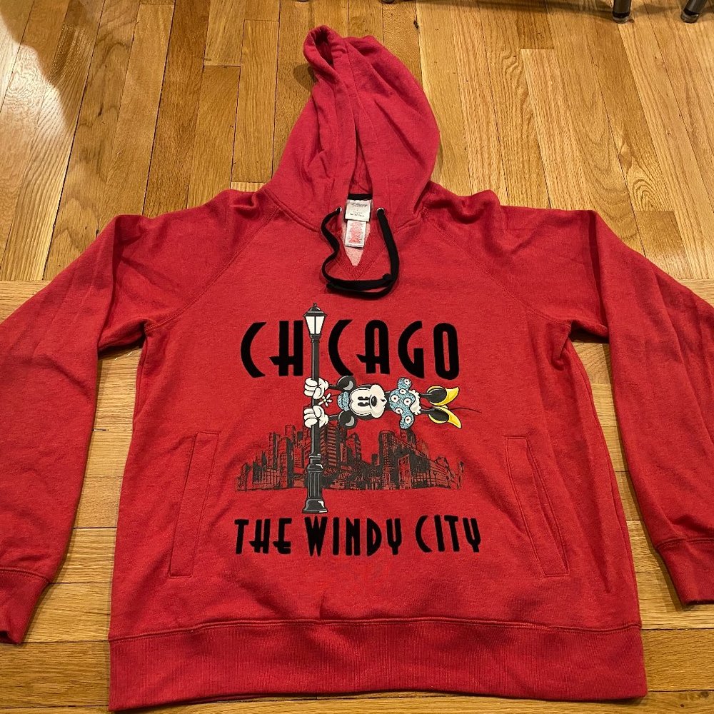 Disney Store Chicago "The Windy City" Minnie Mouse Pullover Hoodie.